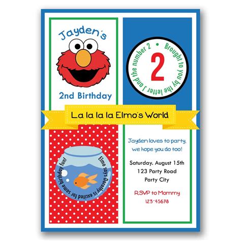 Elmo S World Birthday Invitation Sesame Street Invitation Tweetpaperie