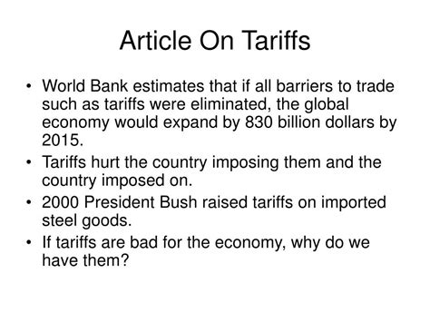 Tariff Meaning