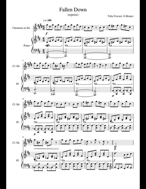 fallen  sheet   clarinet piano      midi