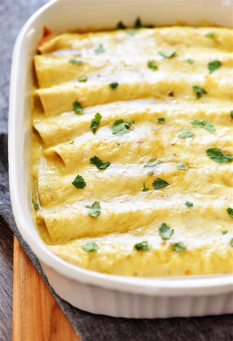 Green Chile And Pepper Jack Cheese Chicken Enchiladas Are Loaded With