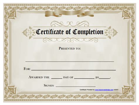 Use any certificate you like the look of and type in your own text. 21+ Certificate of Completion Templates | Free Printable ...