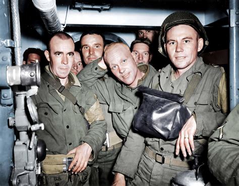 Soldiers Of The Us 90th Infantry Division Crammed Into The Hold Of A