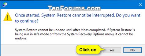 Undo A System Restore In Windows 10 Tutorials
