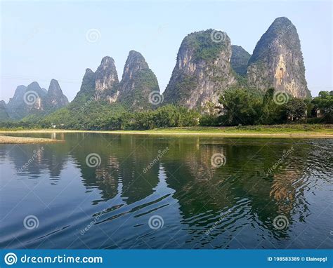 Scenery Along The Li River In China Stock Image Image Of Rock