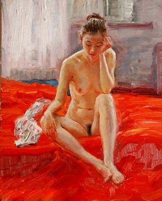 Naked Chinese Pussy Girl Woman Handmade Oil Painting On Canvas China