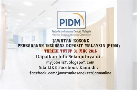 Pidm provides two systems to protect you as a: Jawatan Kosong Perbadanan Insurans Deposit Malaysia (PIDM ...