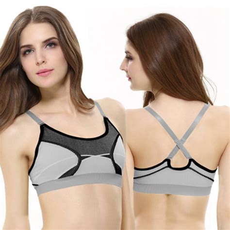 Sexy Professional Women Sports Bra For Running Gym Padded Wirefree Shakeproof Underwear Push Up