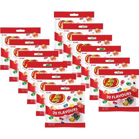 jelly belly 20 assorted flavours jelly bean bag bag 70g 12pk woolworths