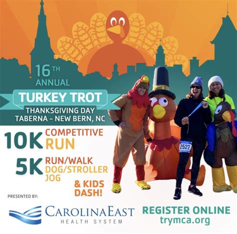 16th annual twin rivers ymca turkey trot 5k and 10k presented by carolinaeast health system