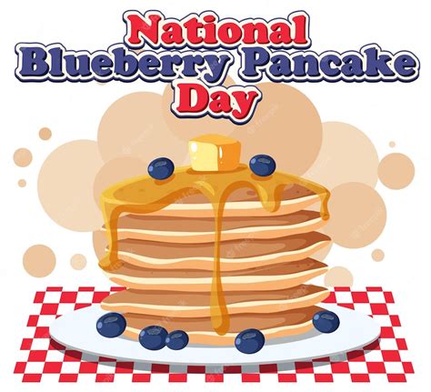 Free Vector National Blueberry Pancake Day Design