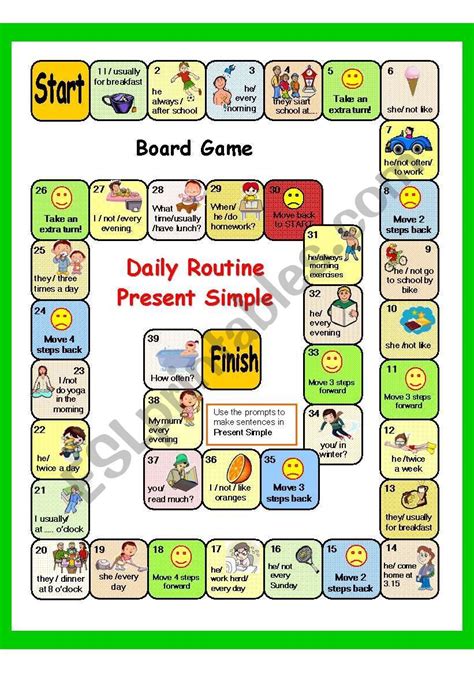 Fun And Engaging Board Games To Practice Present Simple Daily Routine