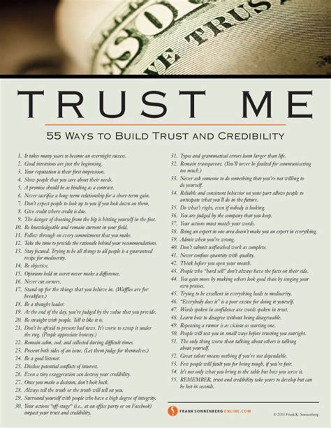 55 Ways To Build Trust And Credibility Values To Live By Build