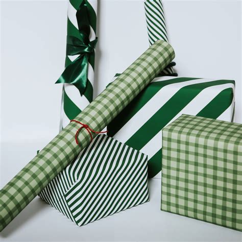 Christmas Green Gingham Luxury Wrapping Paper By Abigail Warner