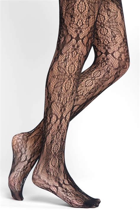 HUE Floral Lace Net Tights South Moon Under Lace Tights Floral