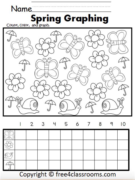 Free Kindergarten Graphing Worksheet For Spring Free Worksheets