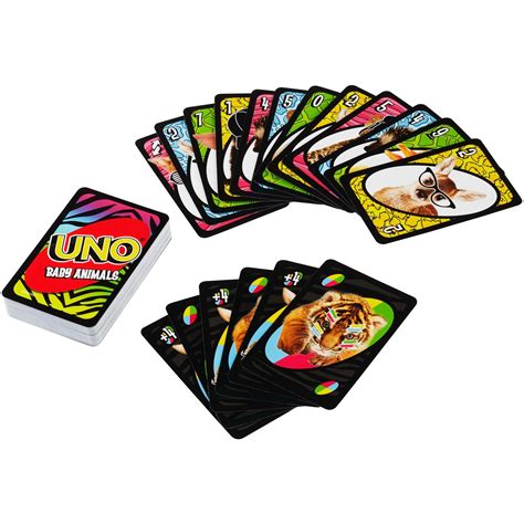 Uno Baby Animals Matching Card Game For 2 10 Players Ages 7y