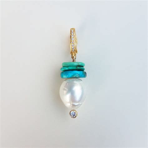 Australian Pearl And Turquoise Charm Lola Florence Jewelry Hawaii