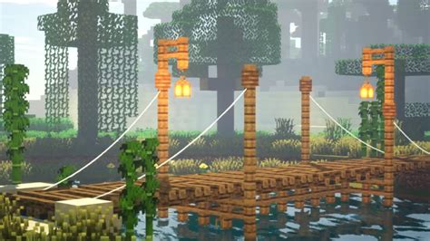 How To Build A Bridge With Ropes In Minecraft Tutorial Youtube