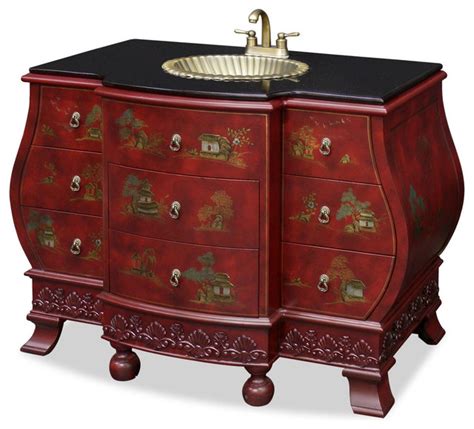 Let the vanity take center stage in your bathroom. Bombe Style Vanity Cabinet - Asian - Bathroom Vanities And ...