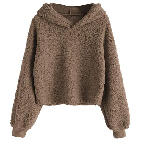 Sysea Kids Sherpa Crop Tops Girl Long Sleeve Faux Fur Jacket Fleece