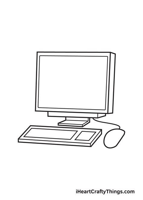Computer Drawing — How To Draw A Computer Step By Step