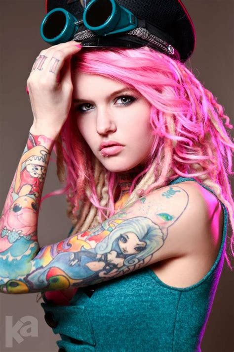 Alloy Ash Pink Hair Sexy Tattoos For Girls Beauty