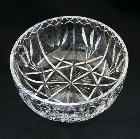 Crystal Cut Glass 8 Round Serving Bowl