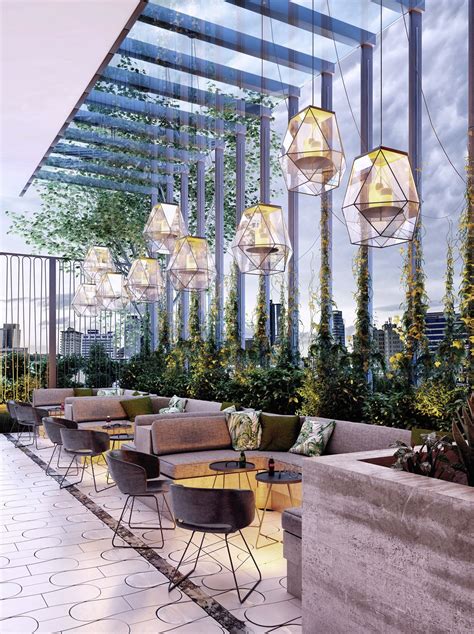 Fantastic Balcony Cafe On Behance Rooftop Restaurant Design Modern