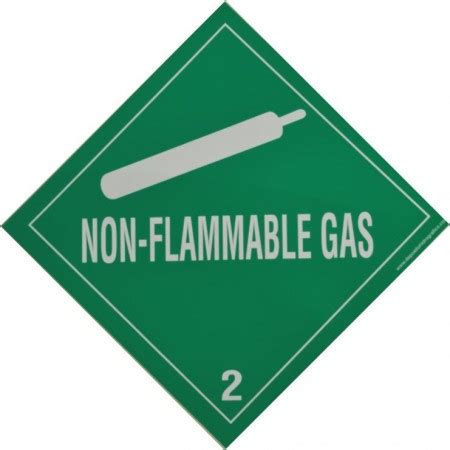 Non Flammable Gas Hazard Placard Self Adhesive X Mm