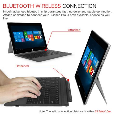 Slim Backlit Keyboard For Microsoft Surface Pro 6 2018 Pro 5 2017