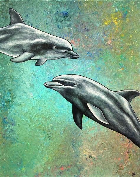Dolphins Animal Paintings Acrylic Animal Paintings Animal Art