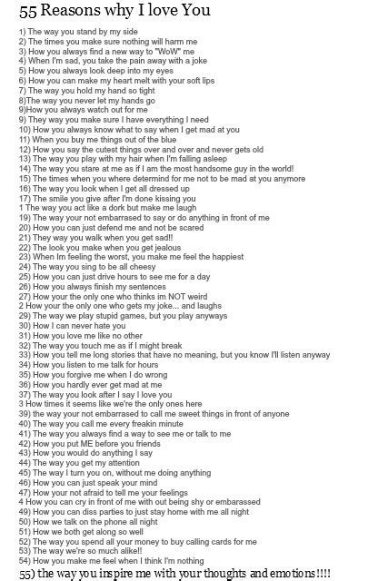 52 Reasons Why I Love You Examples