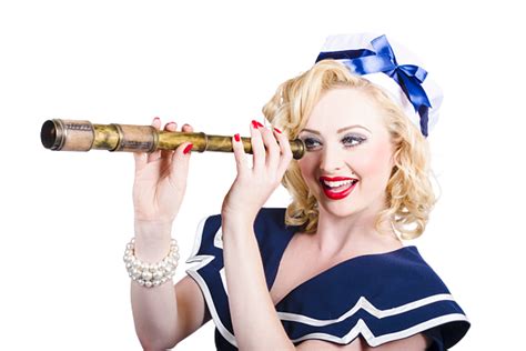 Attractive Pinup Sailor Girl With A Monocular T Shirt For Sale By Jorgo