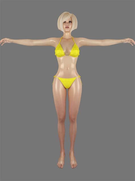 Sexy Girl Female 3D Model 3D Model 47 Unknown Fbx Obj Free3D