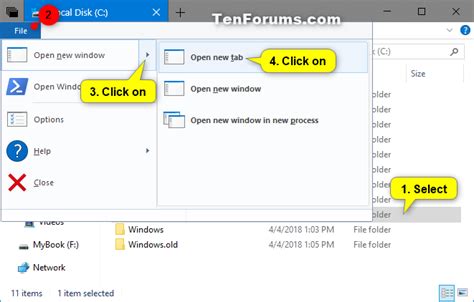Open Folder In New Tab In Windows 10 File Explorer Tutorials