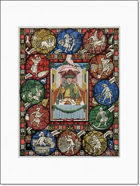 Prints Of The Farming Year By Pauline Baynes Medieval Stained Glass