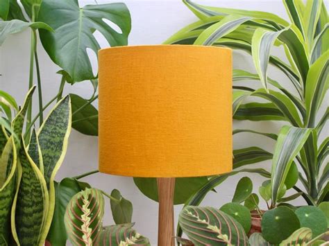 Mustard Yellow Lampshade Linen Lampshade Table Lamp Floor Or Etsy