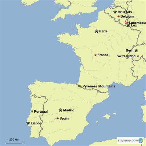 Stepmap Spain And France Landkarte Für Germany