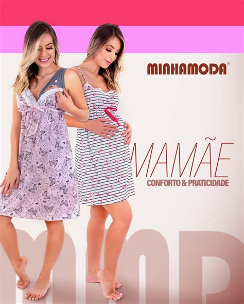 Conjunto Pijama Camisola Para Gestante Minhamoda Lingerie Minhamoda Sex Shop