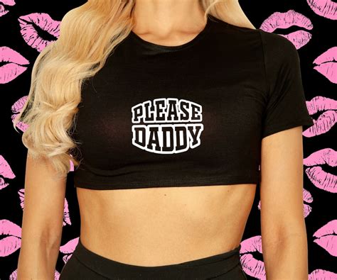 Please Daddy Crop Top Ddlg Clothing Bdsm Bimbo Doll Kawaii Princess Cute Sex Clothing Etsy