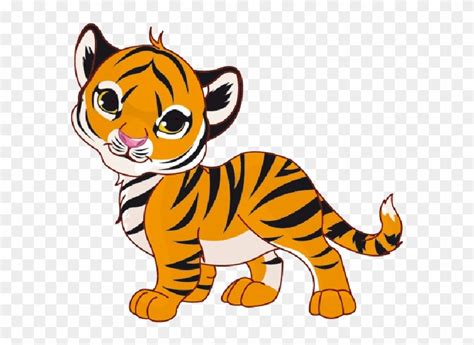 Tiger Cubs Cute Cartoon Animal Images On A Transparent