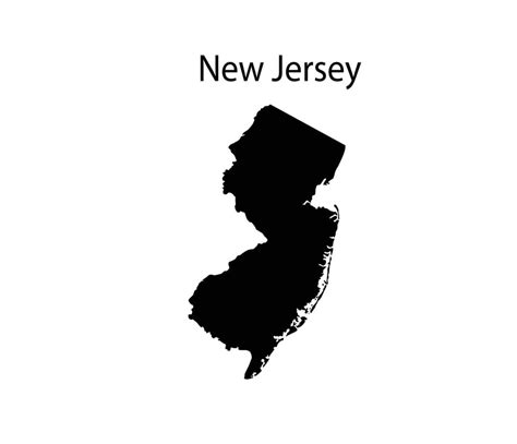 New Jersey Map Silhouette In White Background 8630294 Vector Art At