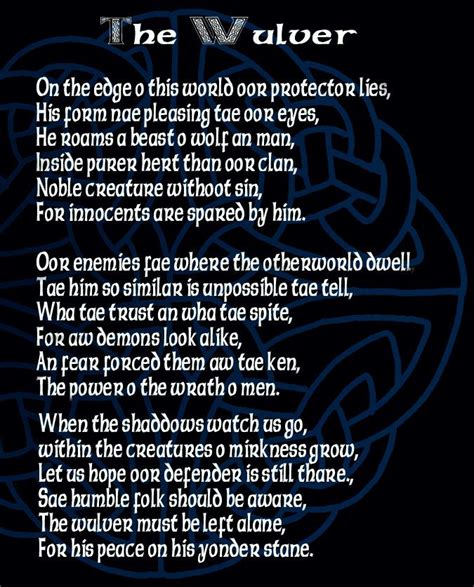 The Wulver Scots Poem By Cybopath On Deviantart Scots Poems