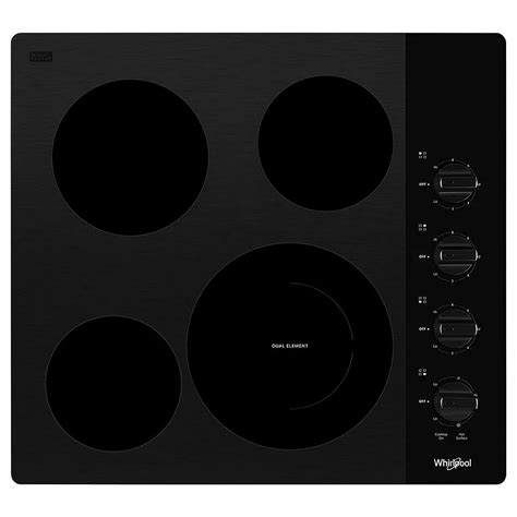 Whirlpool 24 Inch Compact Electric Cooktop In Black With 4 Elements
