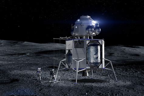 Jeff Bezos Unveils Mock Up Of Blue Origins Lunar Lander Blue Moon