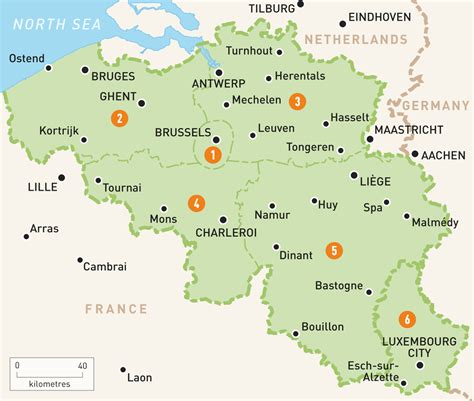 Map Of Belgium Belgium Regions Rough Guides Rough Guides