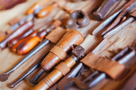 A Collection Of Vintage Leather Working Tools By Stocksy Contributor