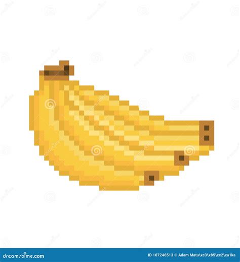 Banana Pixel Icon Stock Illustration Illustration Of Food 107246513