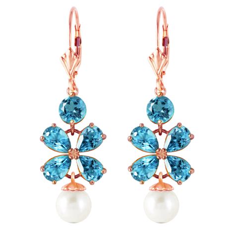 Galaxy Gold Products Jewelry K Gold Chandelier Earring With Blue