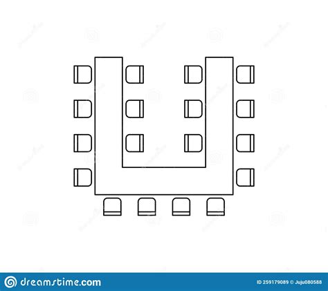 Plan For Arranging Seats And Tables In Interior Layout Graphic Outline
